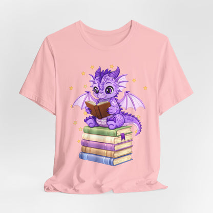Fate Book Dragon Sitting on Books Graphic Tee