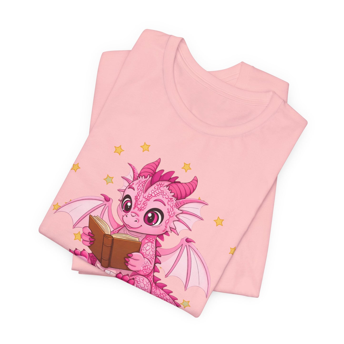Love Book Dragon Sitting on Books Graphic Tee
