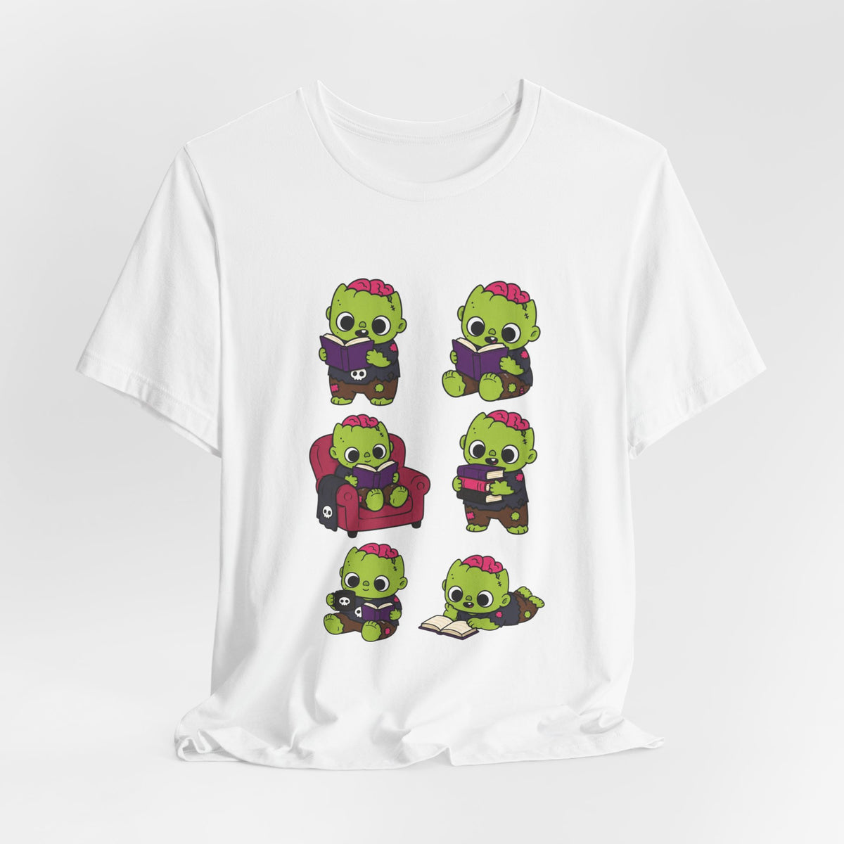 Cute Reading Zombie Tee — Cartoon Zombie Reading Books for book lovers
