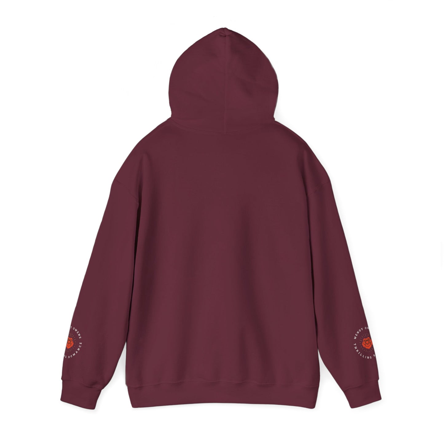 Wendy Owens Books Rose Emblem Hoodie — "Thrilling Romance" Graphic Pullover