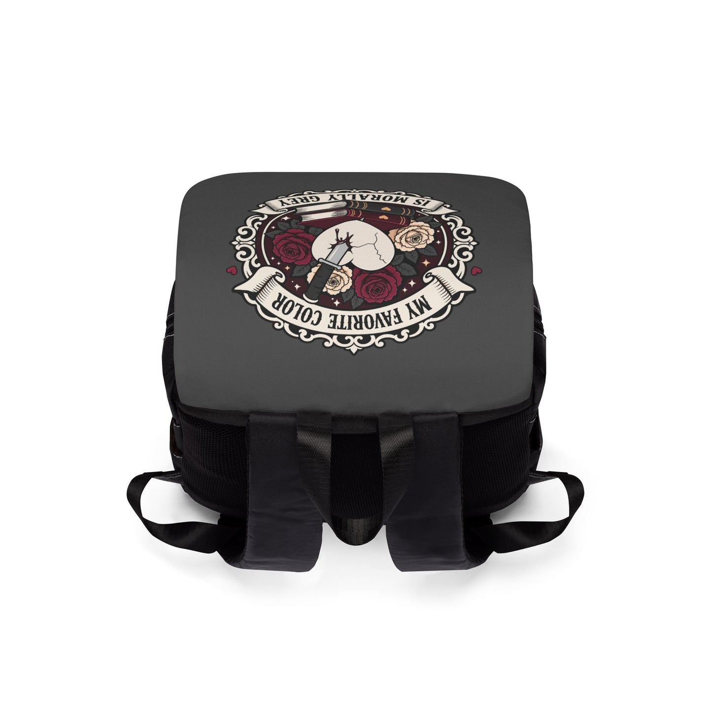 Backpack — “My Favorite Color Is Morally Grey” Gothic Book Lover Backpack