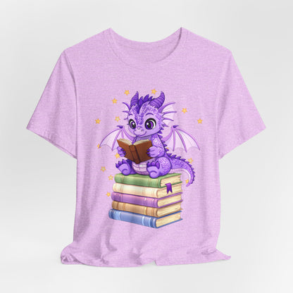 Fate Book Dragon Sitting on Books Graphic Tee