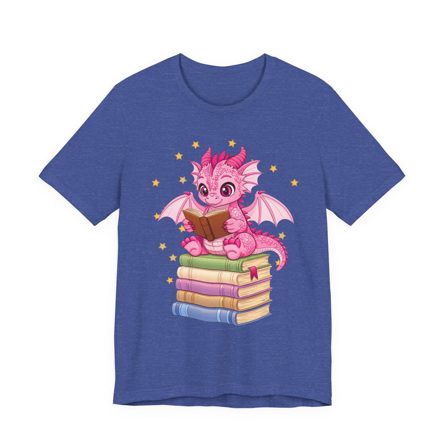 Love Book Dragon Sitting on Books Graphic Tee