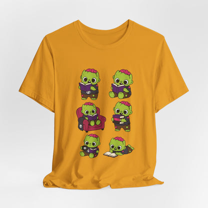 Cute Reading Zombie Tee — Cartoon Zombie Reading Books for book lovers