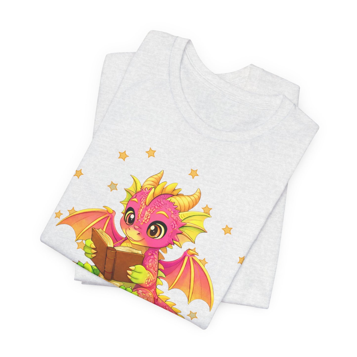 Dragon Rider Book Dragon Sitting on Books Graphic Tee