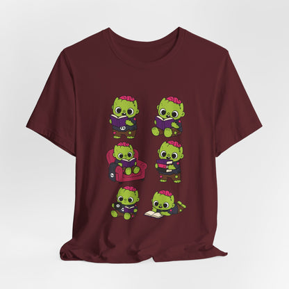 Cute Reading Zombie Tee — Cartoon Zombie Reading Books for book lovers