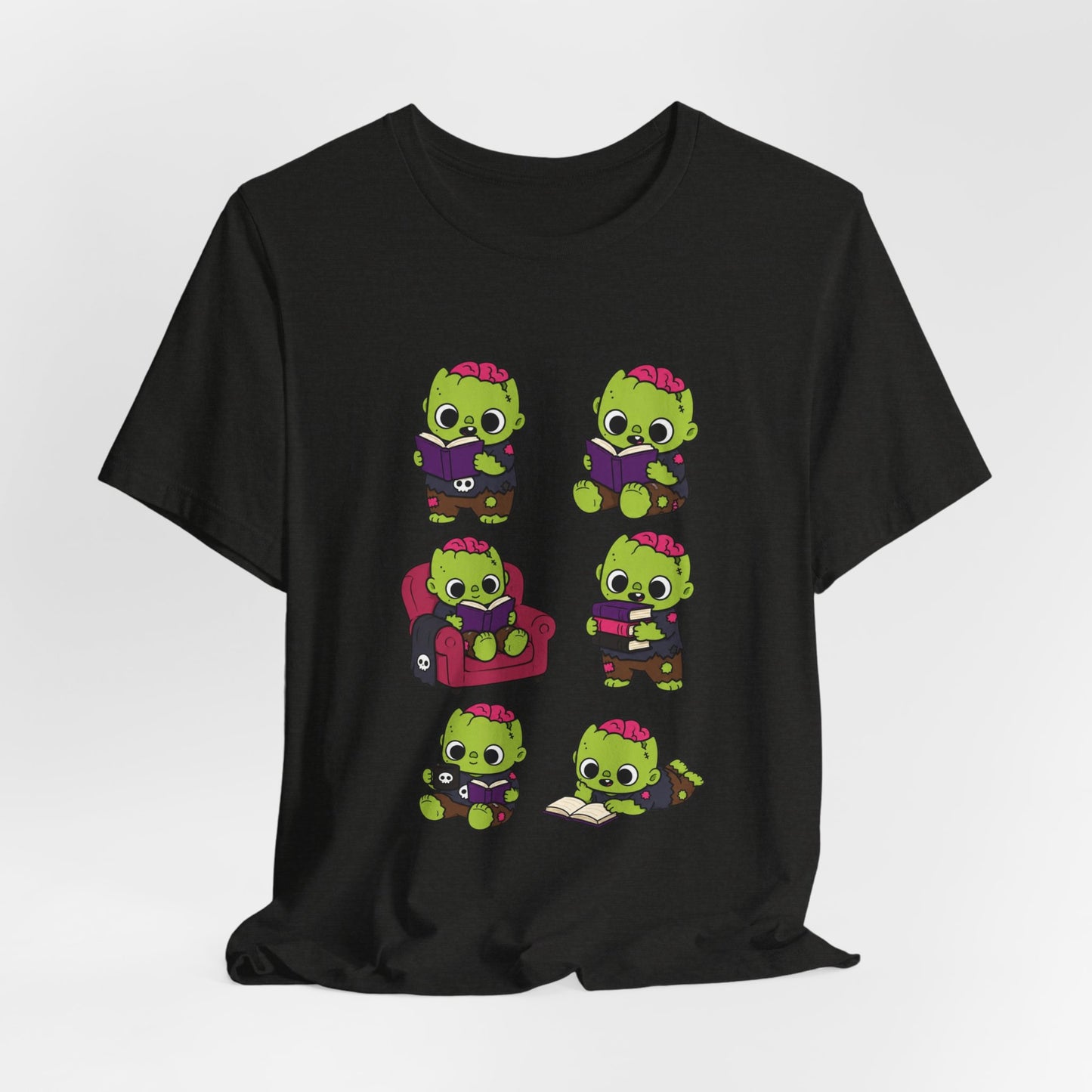 Cute Reading Zombie Tee — Cartoon Zombie Reading Books for book lovers