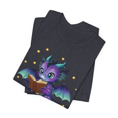 Baddie Book Dragon Sitting on Books Graphic Tee