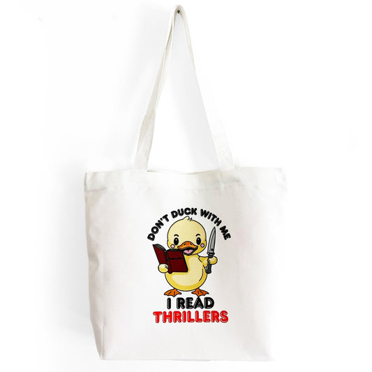 Book Lover Tote Bag – Spacious 18.5" Canvas Bag with Double-Sided Hand-Drawn Design by Author Wendy Owens