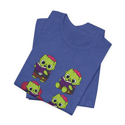 Cute Reading Zombie Tee — Cartoon Zombie Reading Books for book lovers