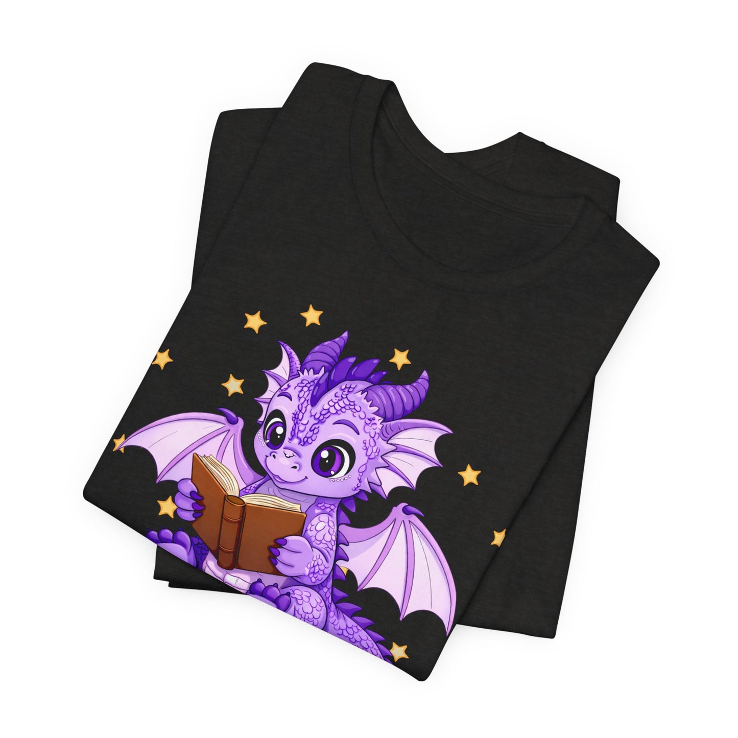 Fate Book Dragon Sitting on Books Graphic Tee