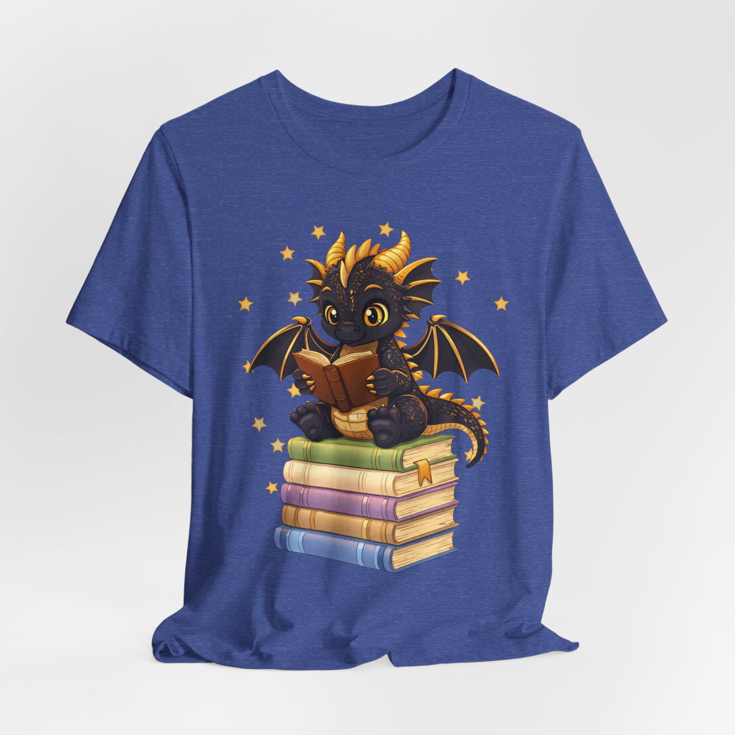 Dragon Rider Book Dragon Sitting on Books Graphic Tee