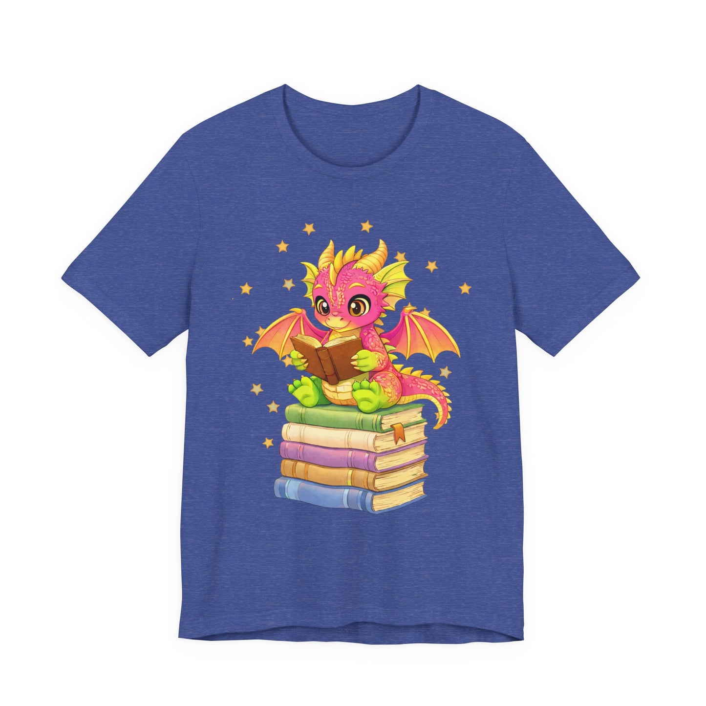 Dragon Rider Book Dragon Sitting on Books Graphic Tee