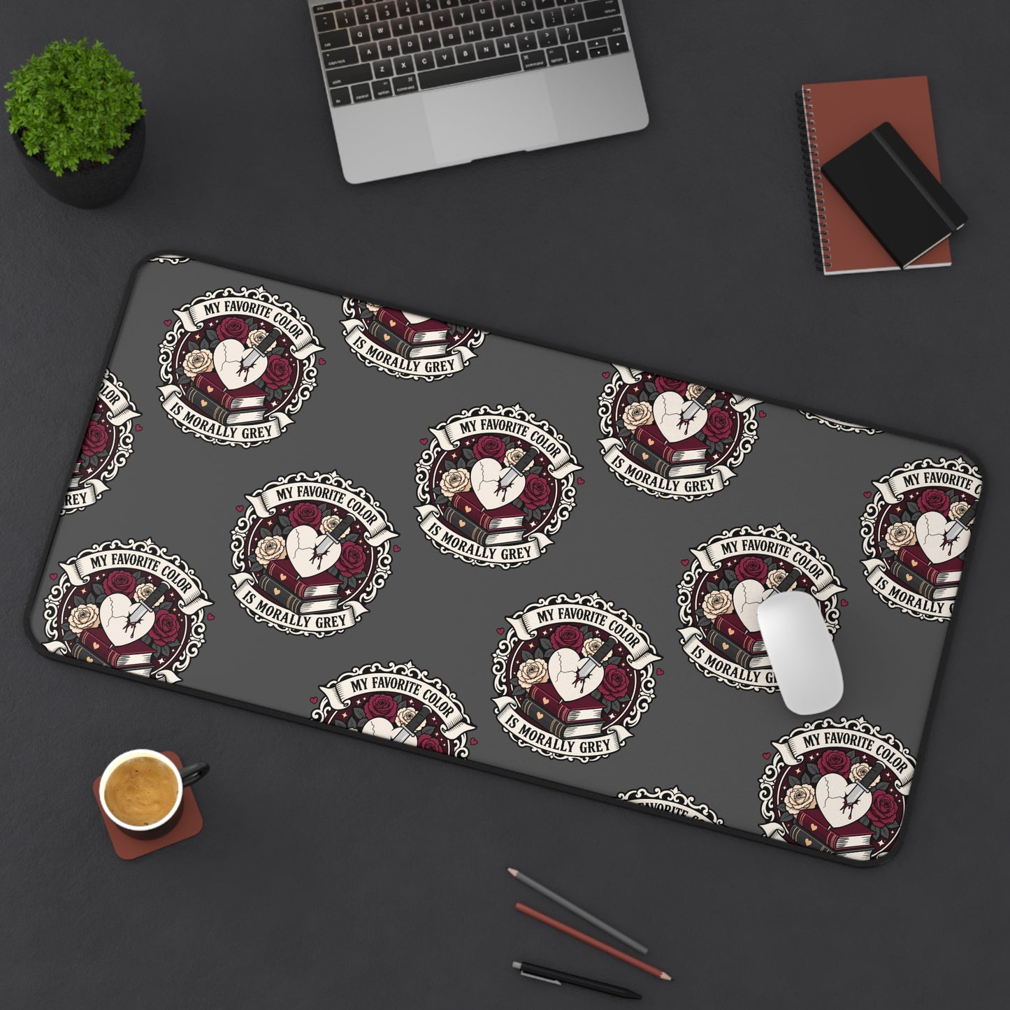 Morally Grey desk Mat