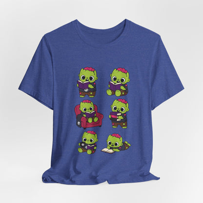 Cute Reading Zombie Tee — Cartoon Zombie Reading Books for book lovers