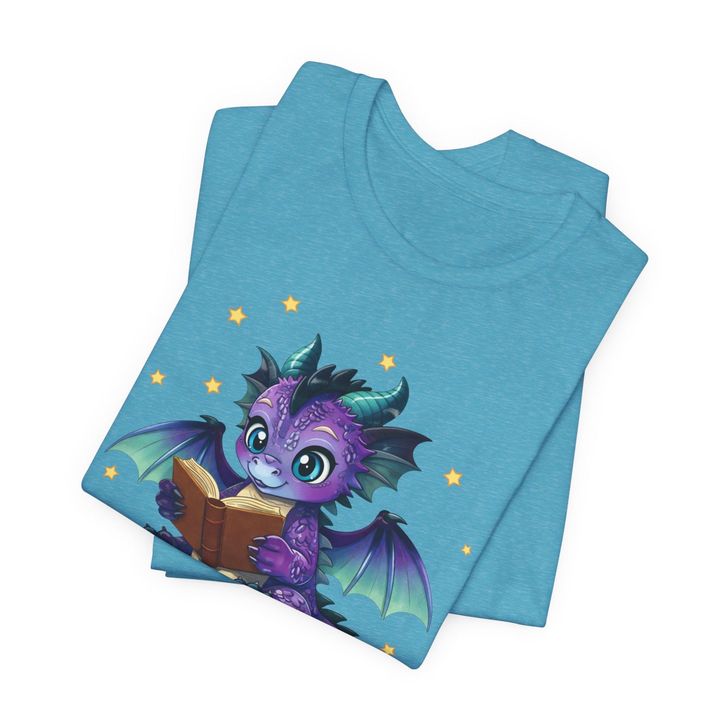 Baddie Book Dragon Sitting on Books Graphic Tee