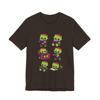 Cute Reading Zombie Tee — Cartoon Zombie Reading Books for book lovers