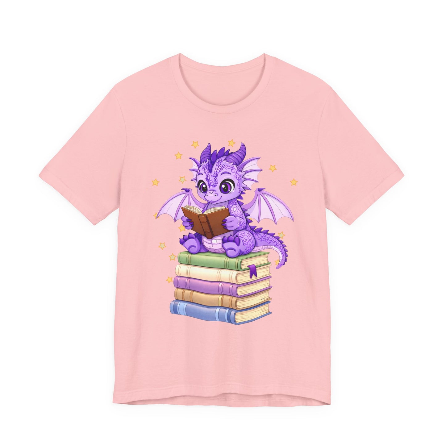 Fate Book Dragon Sitting on Books Graphic Tee