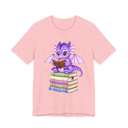 Fate Book Dragon Sitting on Books Graphic Tee