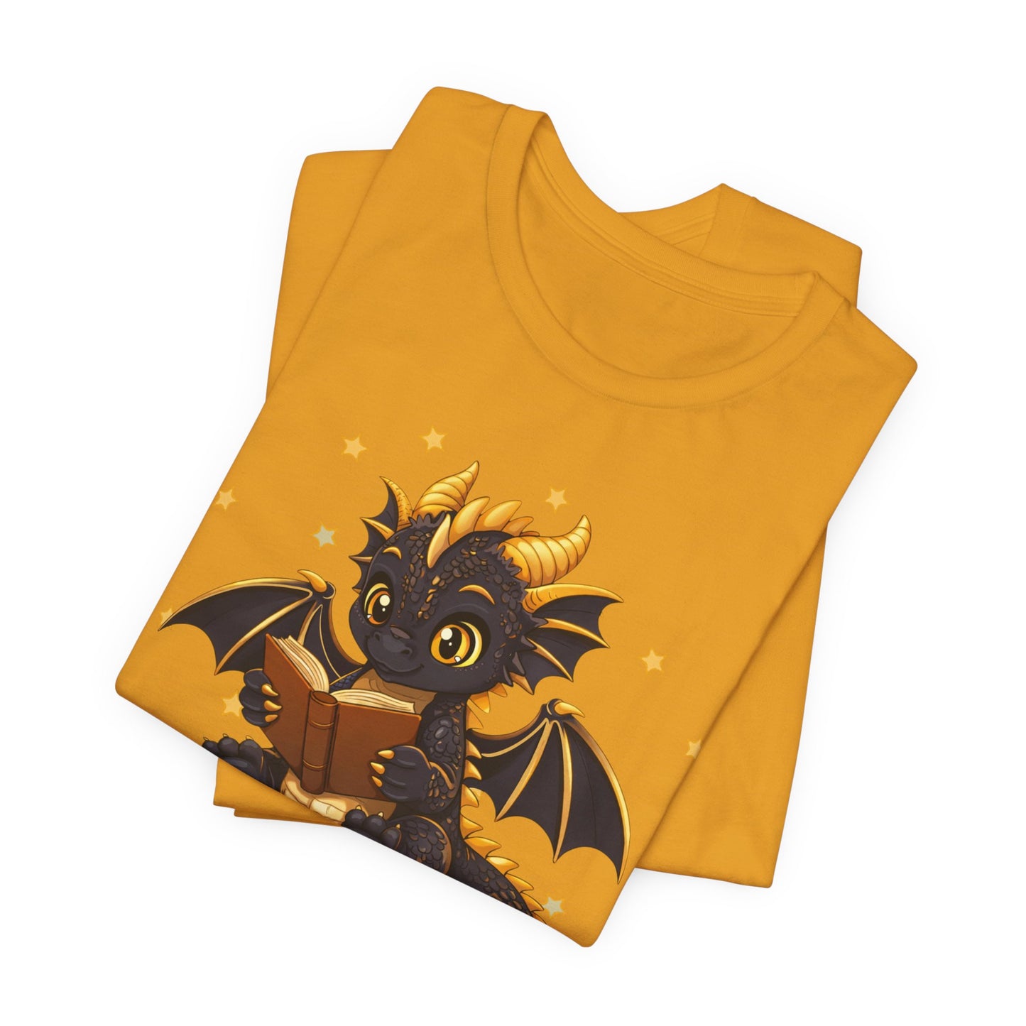 Dragon Rider Book Dragon Sitting on Books Graphic Tee