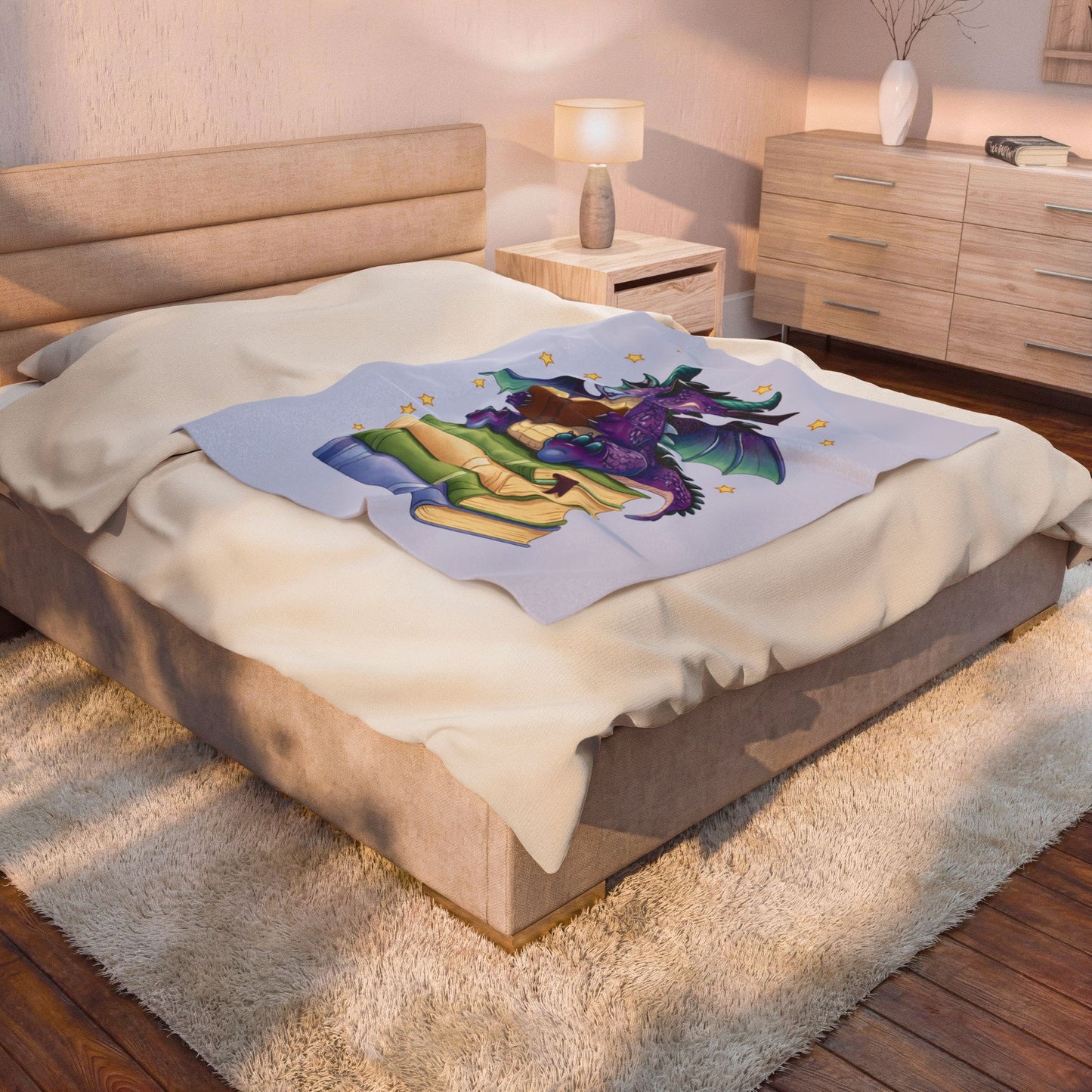 Plush Blanket of Book Dragon Baddie