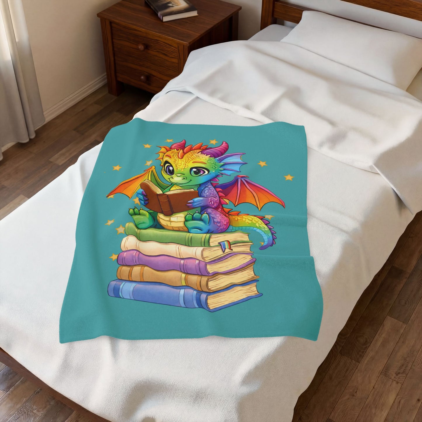 Plush Blanket of Book Dragon Jellybean