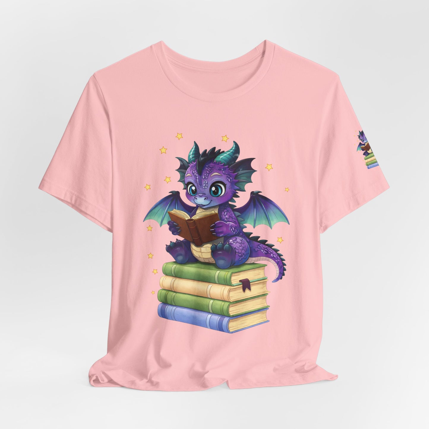 Baddie Book Dragon Sitting on Books Graphic Tee