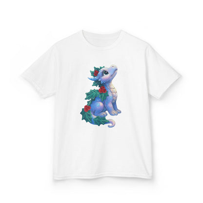 Kids Holiday Dragon Tee — Cute Festive Baby Dragon with Holly