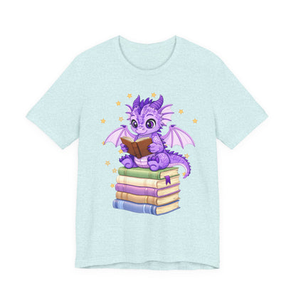 Fate Book Dragon Sitting on Books Graphic Tee
