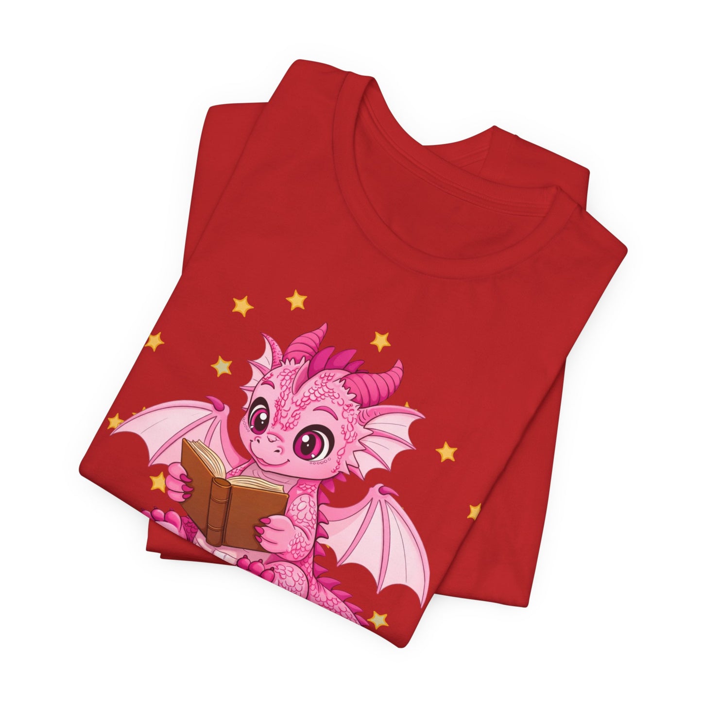Love Book Dragon Sitting on Books Graphic Tee