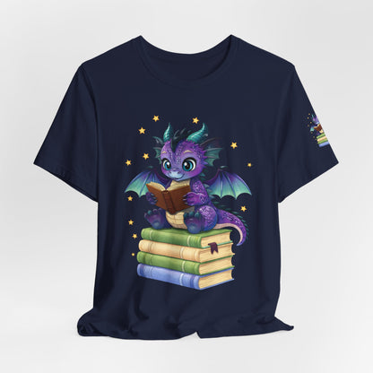 Baddie Book Dragon Sitting on Books Graphic Tee