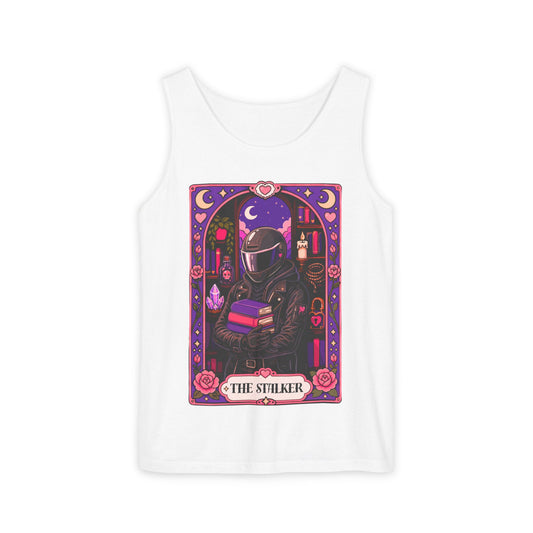 The Stalker Tarot Card, Cute Nerdy Graphic Booklover Tee  (no returns check size chart)