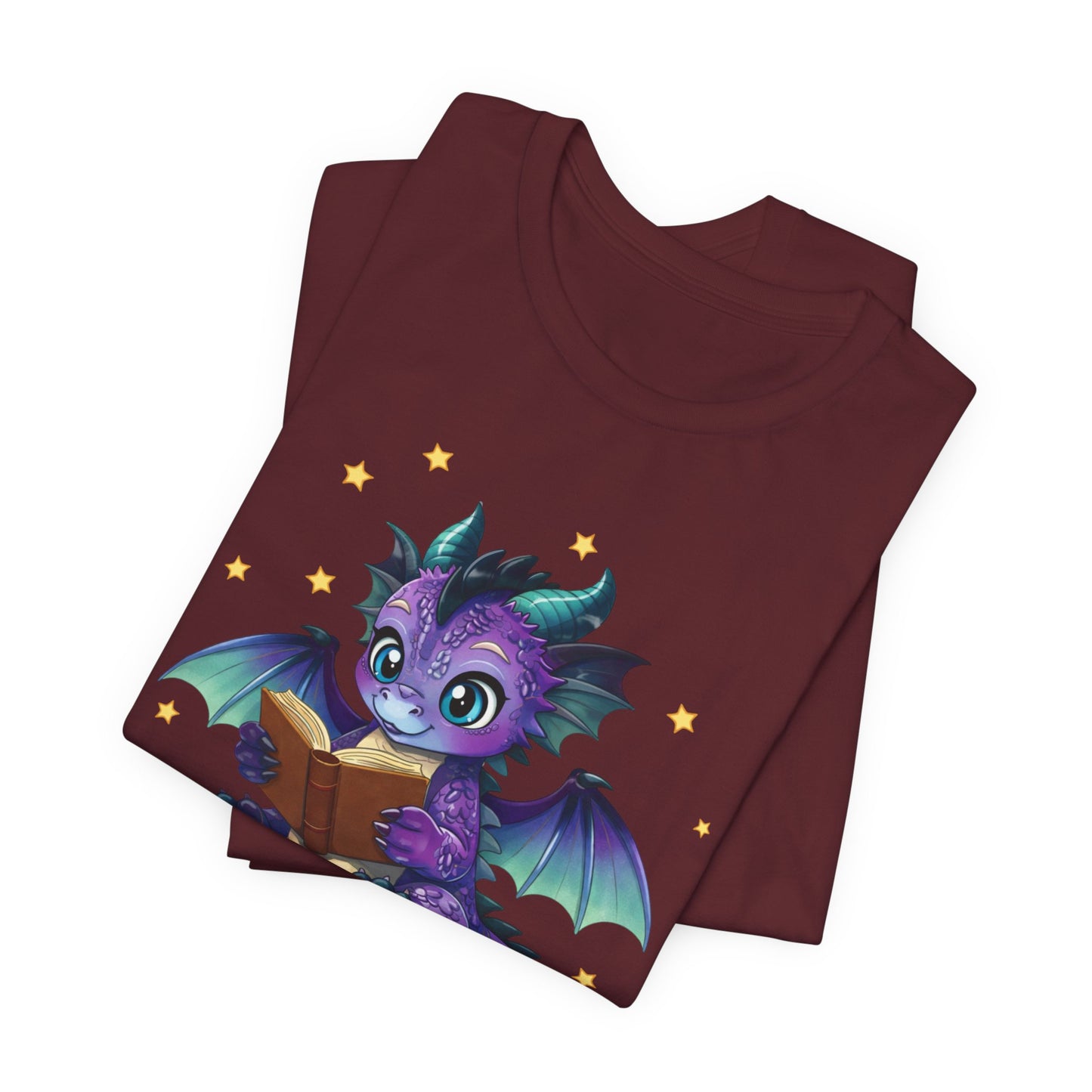 Baddie Book Dragon Sitting on Books Graphic Tee