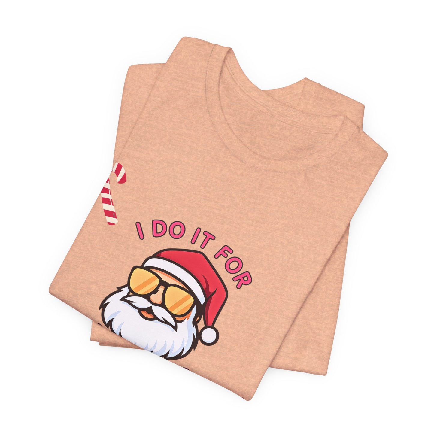 I Do It For The Ho's Santa T-Shirt — Funny Christmas Tee with Sunglasses Santa & Candy Canes