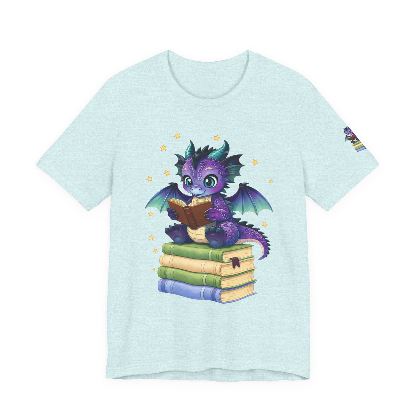 Baddie Book Dragon Sitting on Books Graphic Tee