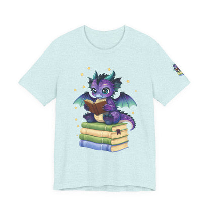 Baddie Book Dragon Sitting on Books Graphic Tee