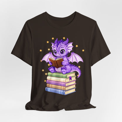 Fate Book Dragon Sitting on Books Graphic Tee