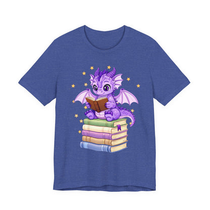 Fate Book Dragon Sitting on Books Graphic Tee