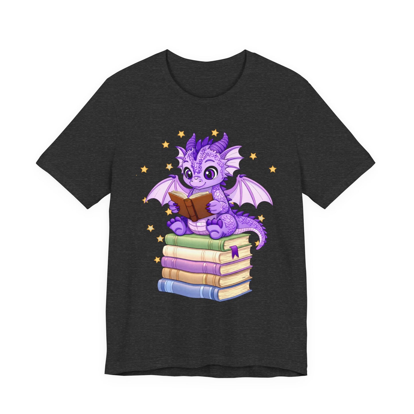 Fate Book Dragon Sitting on Books Graphic Tee