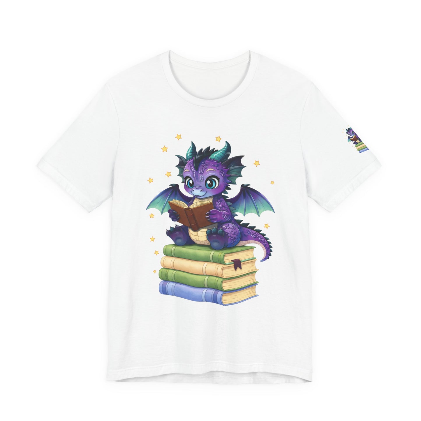 Baddie Book Dragon Sitting on Books Graphic Tee