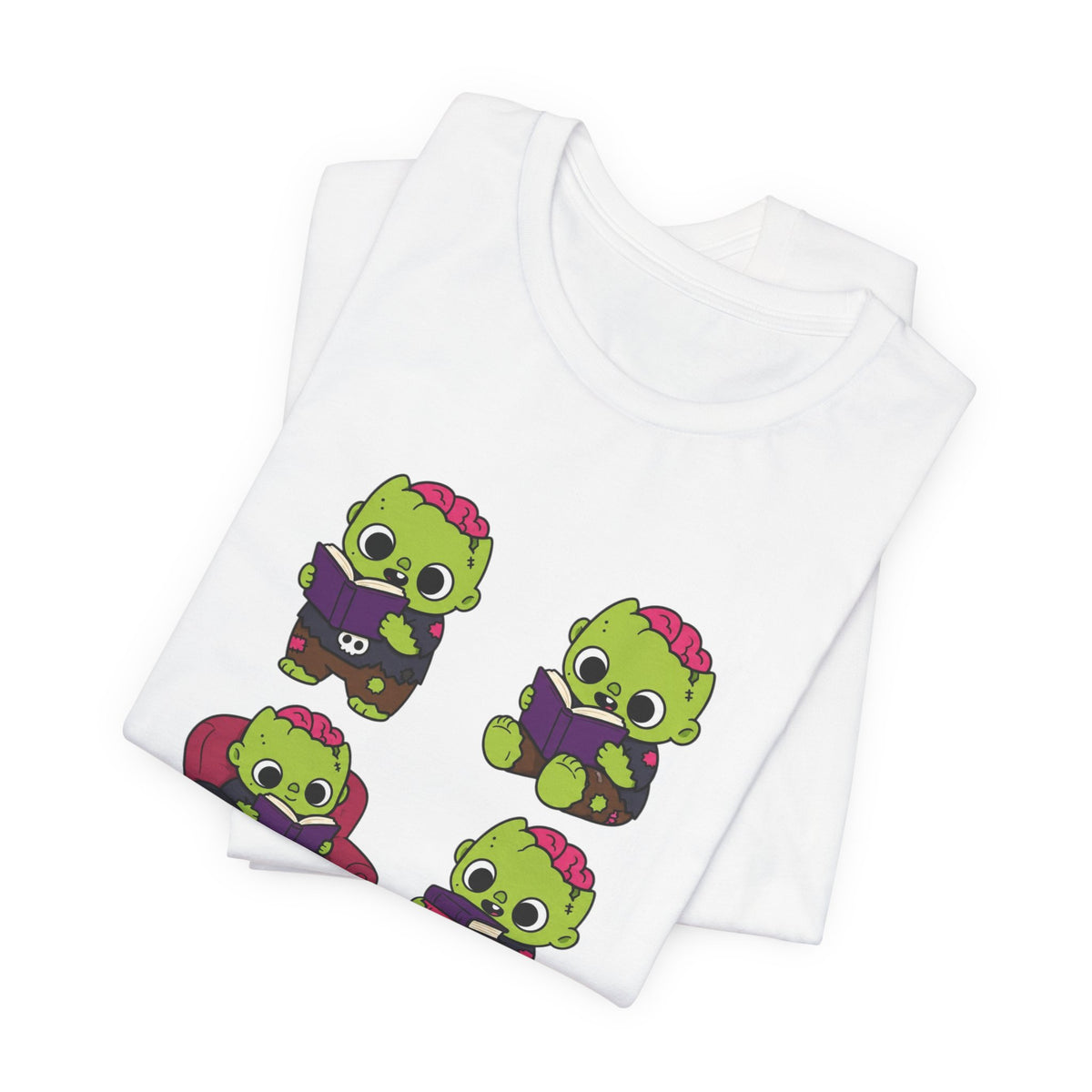 Cute Reading Zombie Tee — Cartoon Zombie Reading Books for book lovers