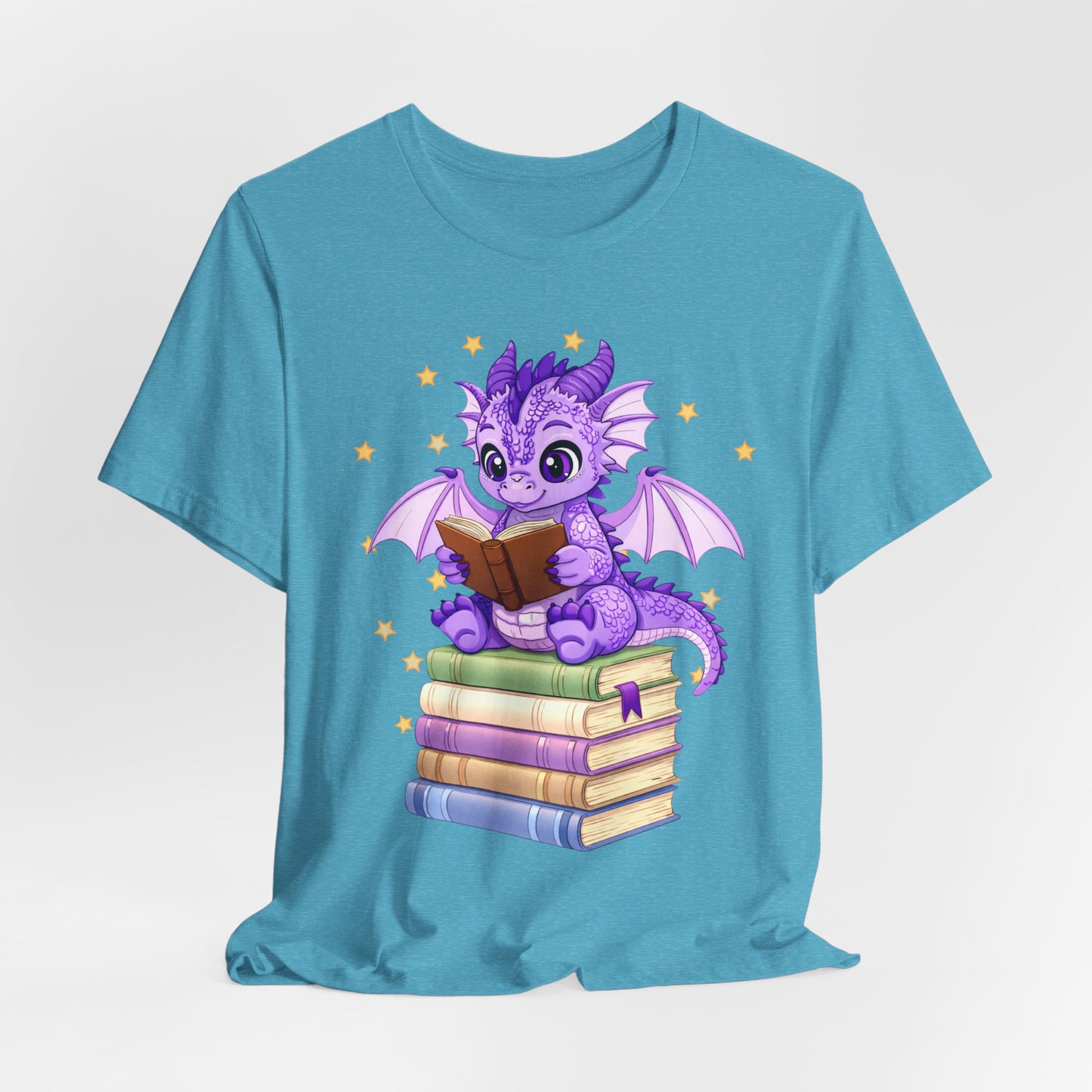 Fate Book Dragon Sitting on Books Graphic Tee