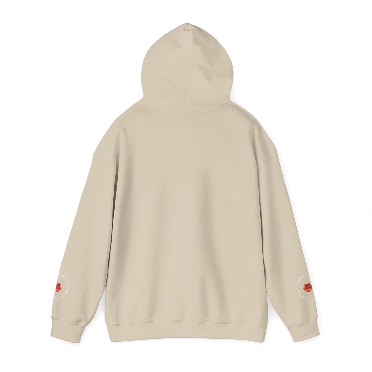 Wendy Owens Books Rose Emblem Hoodie — "Thrilling Romance" Graphic Pullover