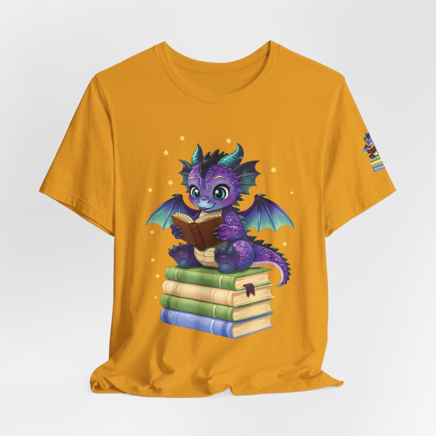 Baddie Book Dragon Sitting on Books Graphic Tee