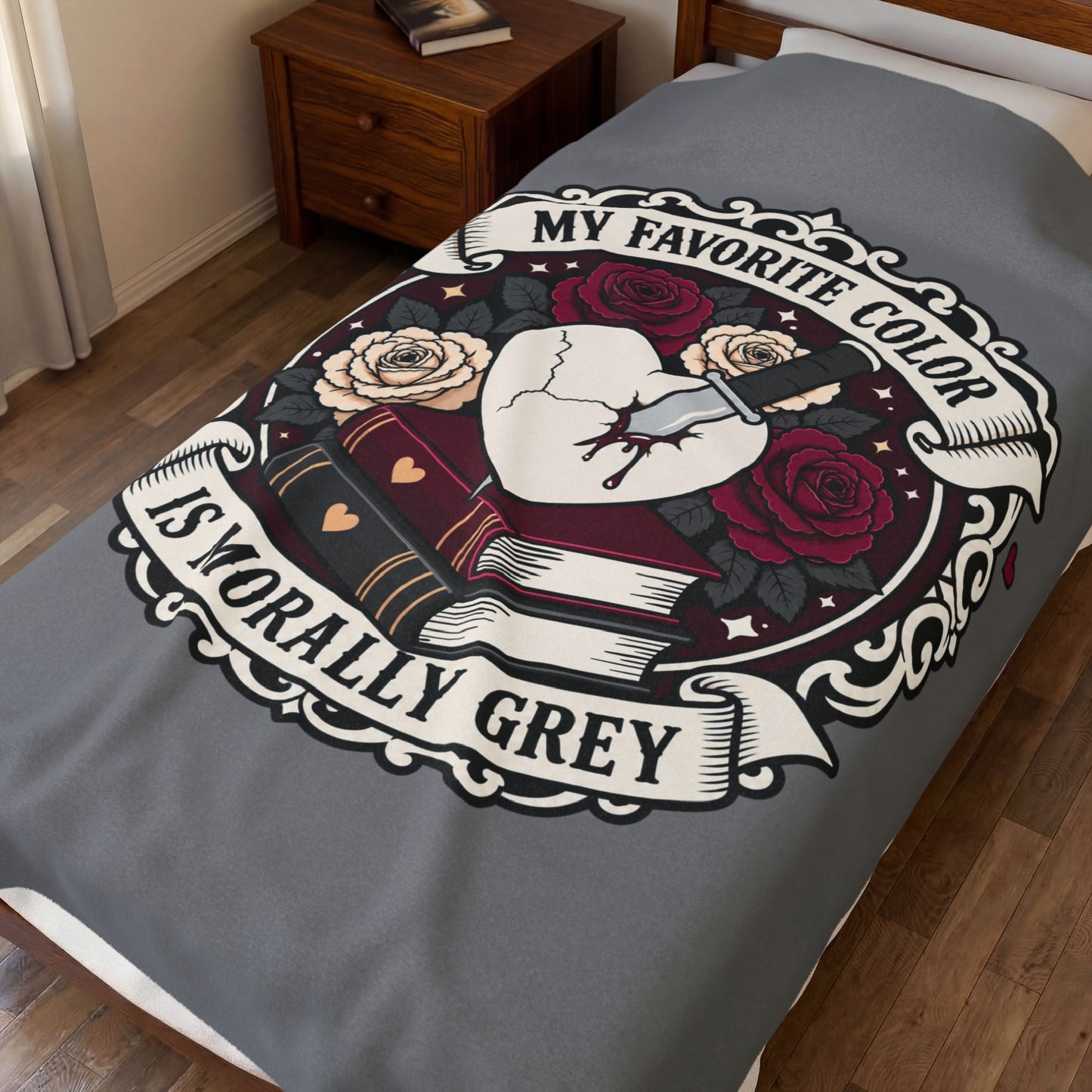 Velveteen Plush Blanket Morally Grey Blanket