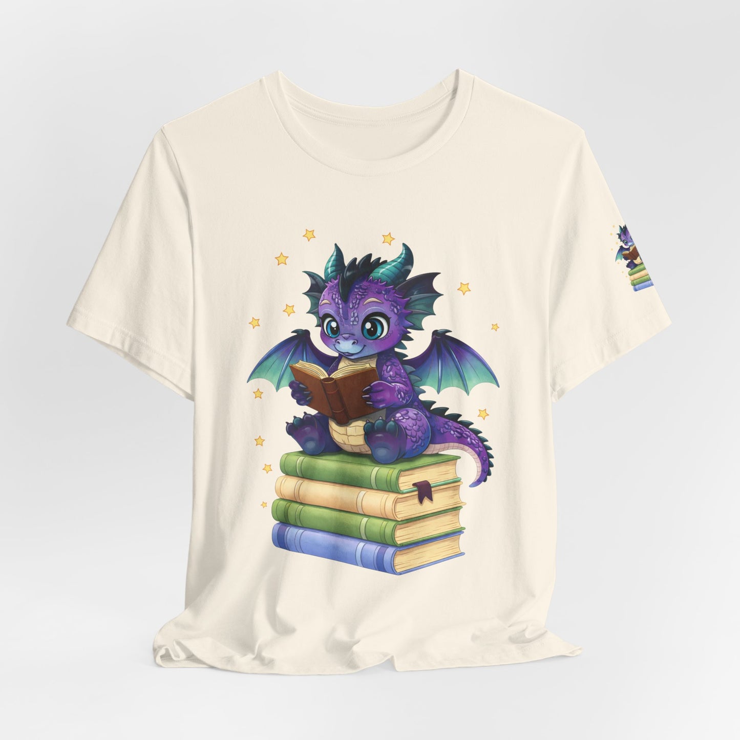 Baddie Book Dragon Sitting on Books Graphic Tee