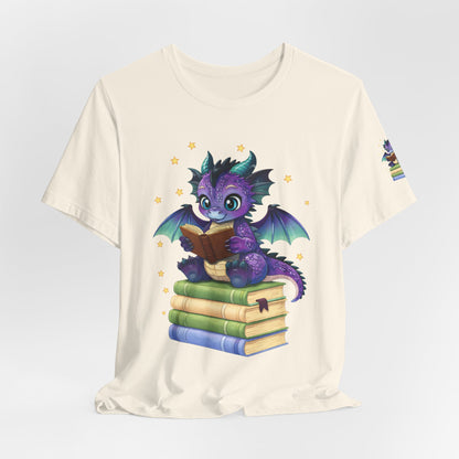 Baddie Book Dragon Sitting on Books Graphic Tee
