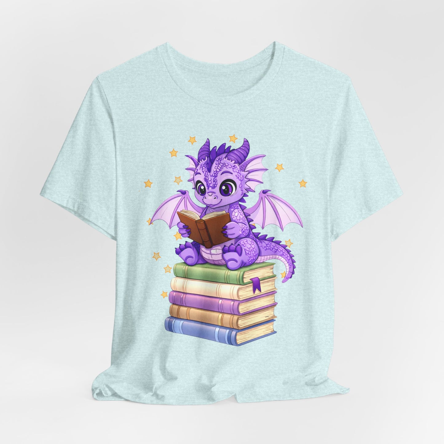 Fate Book Dragon Sitting on Books Graphic Tee