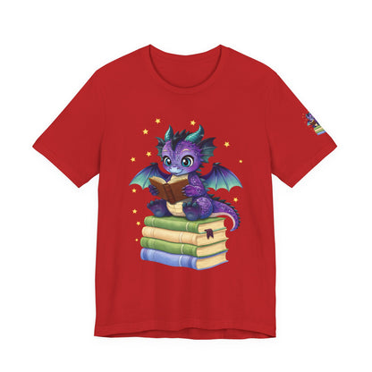 Baddie Book Dragon Sitting on Books Graphic Tee