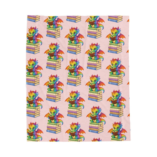 Plush Blanket of Book Dragon Jellybean